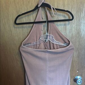 Tan Halter dress with built in bra and great for those hot Summer days and new